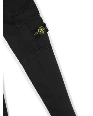 Stone Island Junior Compass-patch straight-leg trousers - Black - サムネイル3