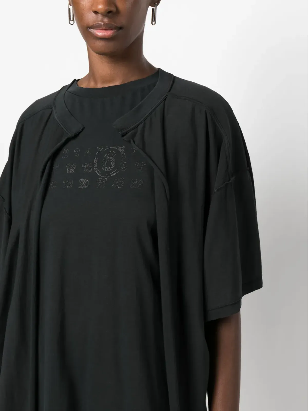 MM6 Maison Margiela ナンバーズプリント・コットン・ロンパース - 画像5