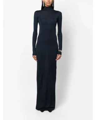Saint Laurent ニット長袖マキシドレス - ブルー - サムネイル2