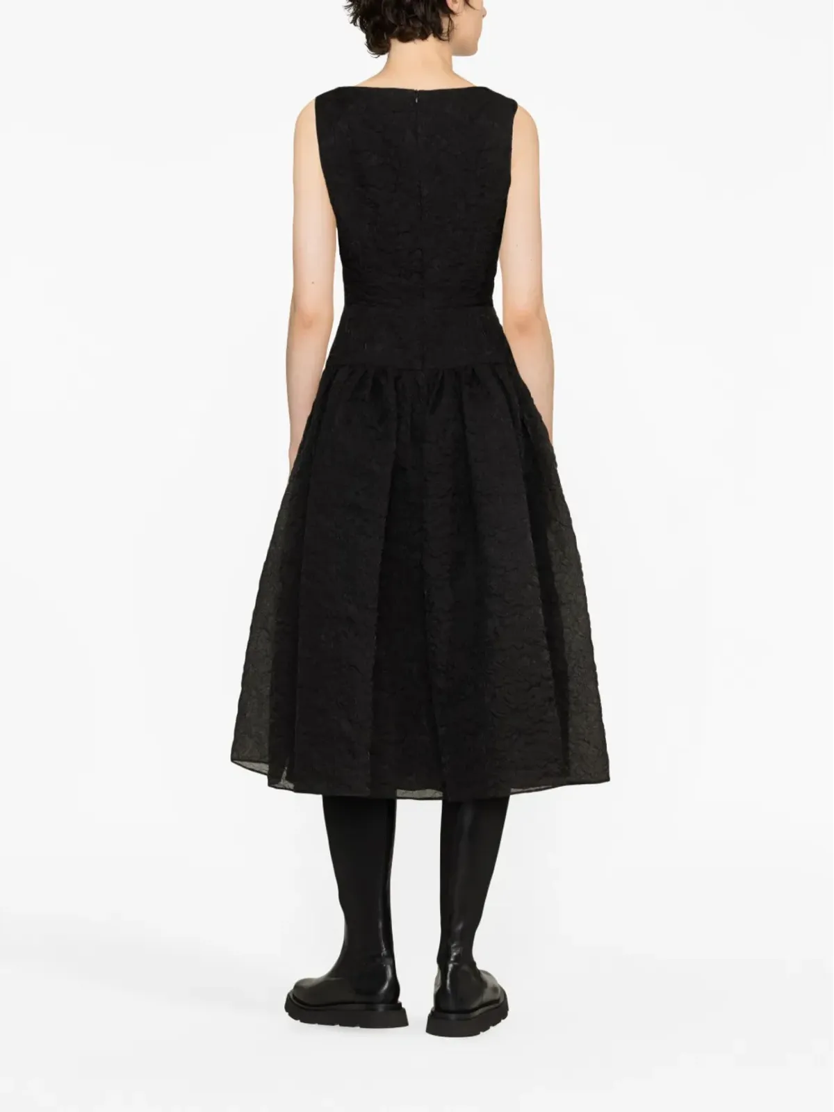 ERDEM クリンクルド・シルク・フレアドレス - 画像3