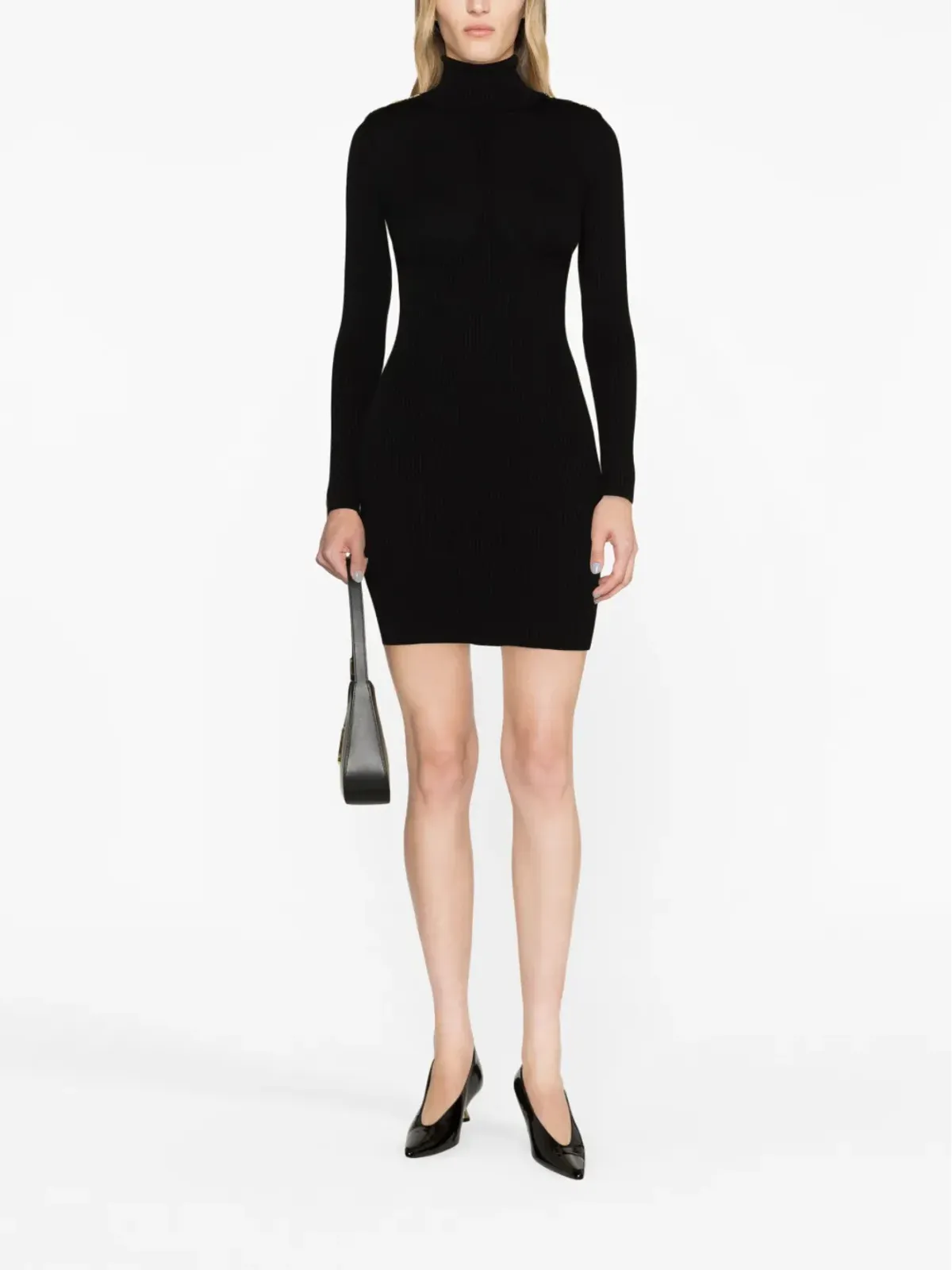 Elisabetta Franchi ニット長袖ミニドレス - ブラック - 画像2