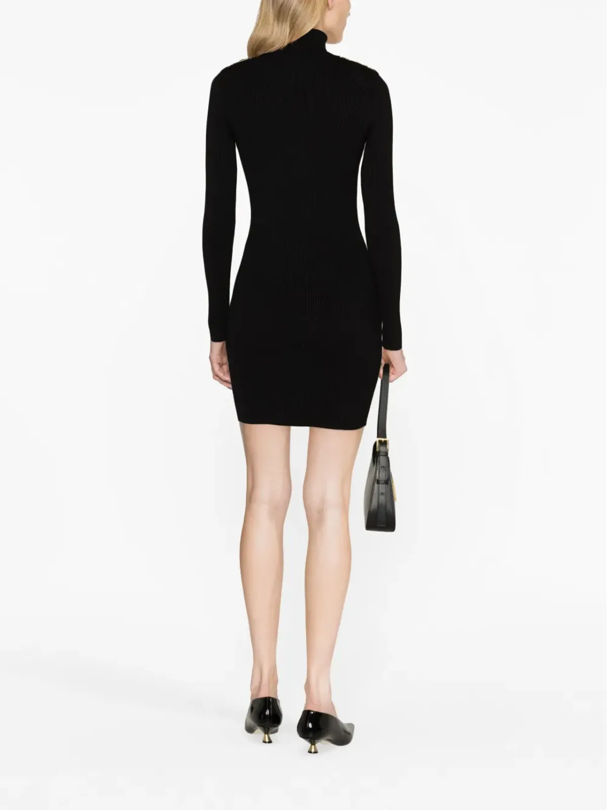 Elisabetta Franchi ニット長袖ミニドレス - ブラック - 画像4