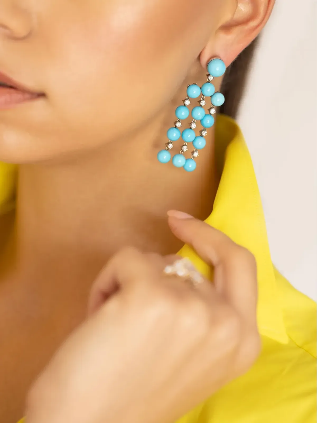 Irene Neuwirth 18kt white gold Gumball turquoise earrings - Silver - 画像2