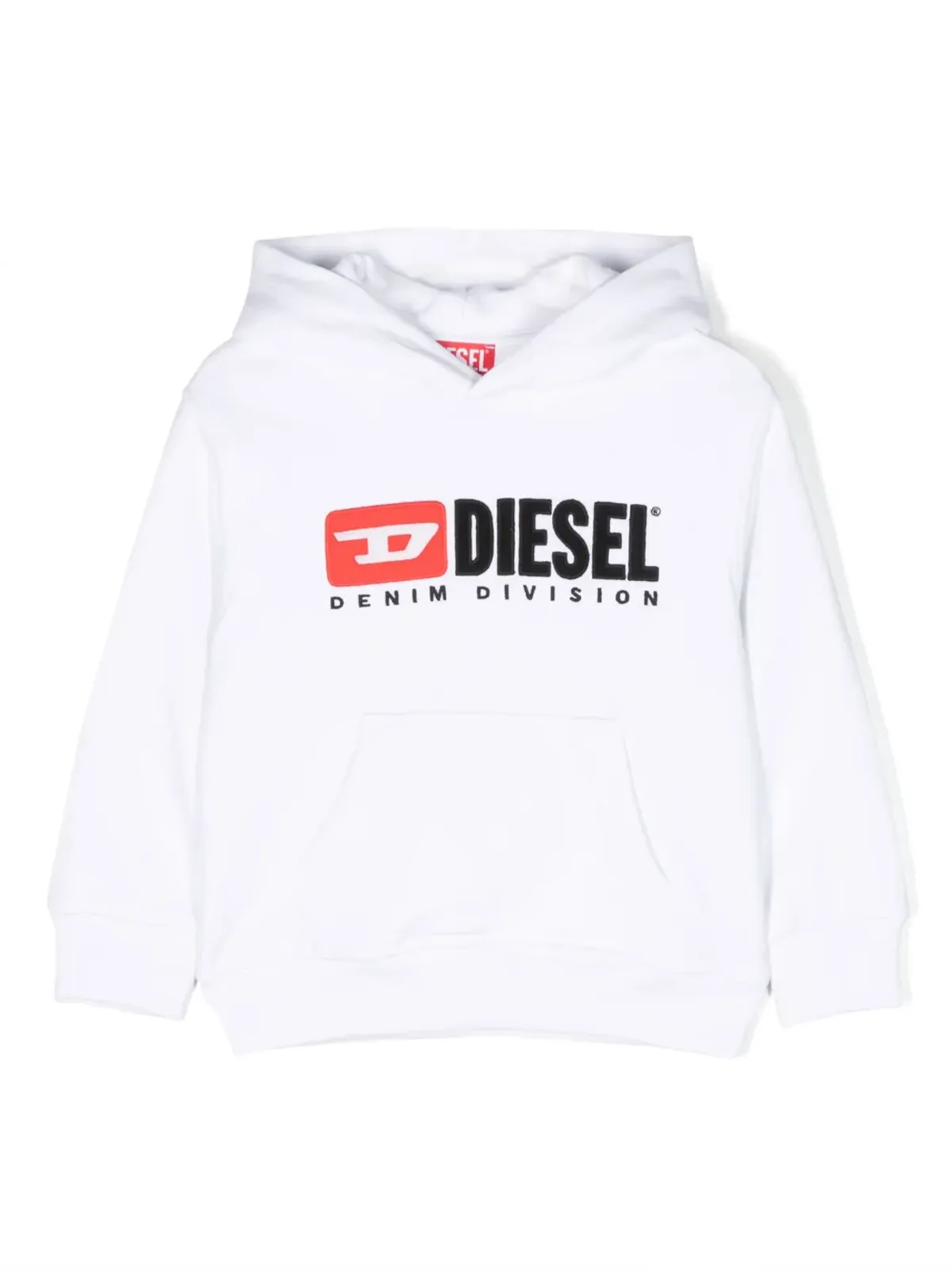 Diesel Kids ロゴ刺繍コットンフーディー（ホワイト） - 画像1