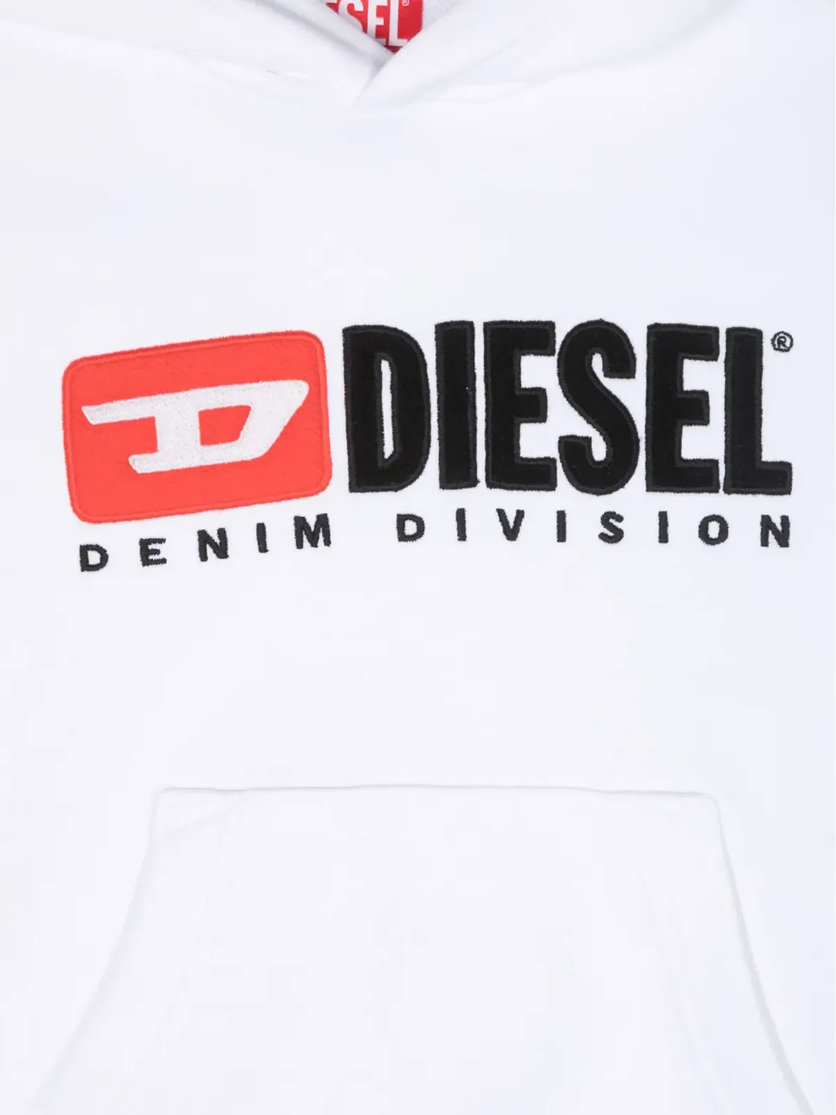 Diesel Kids ロゴ刺繍コットンフーディー（ホワイト） - 画像3