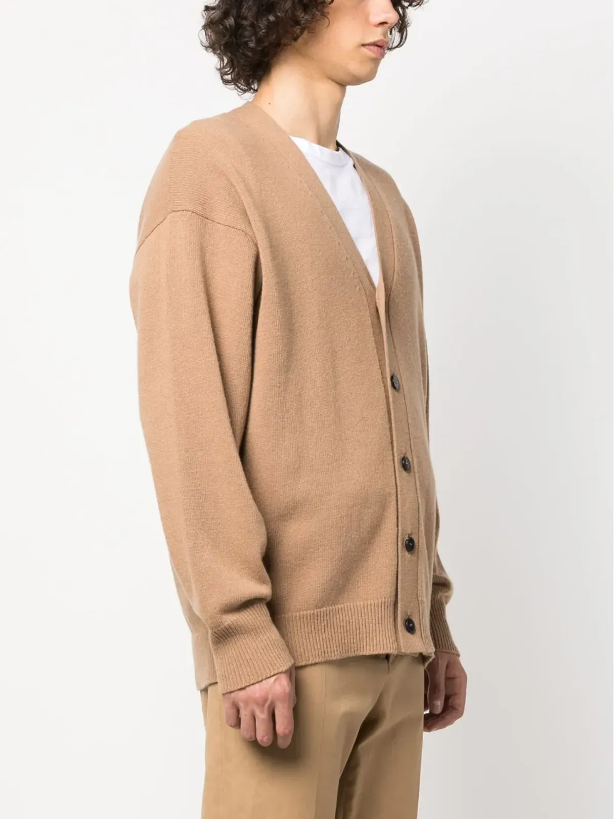 Roberto Collina ロベルト・コリーナ Vネック ウール×カシミヤ混紡 カーディガン - 画像3