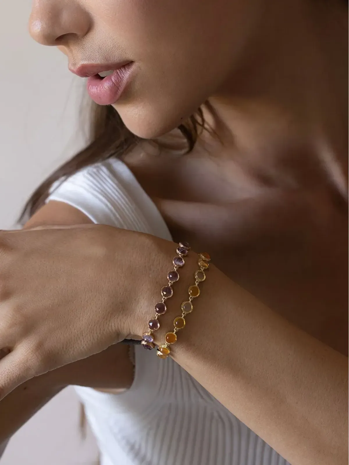 Irene Neuwirth 18kt Yellow Gold クラシックリンク ファイアオパール ブレスレット - 画像2