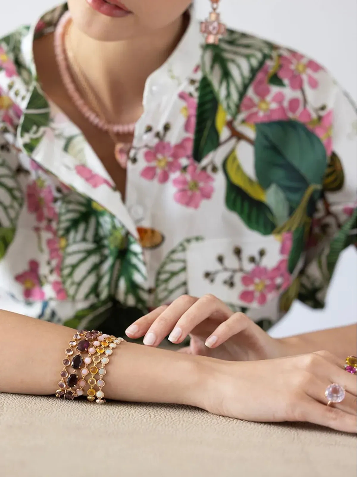 Irene Neuwirth 18kt rose gold opal bracelet - Pink - 画像3