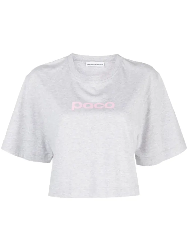 rabanne Rabanne ロゴプリント クロップドTシャツの商品画像