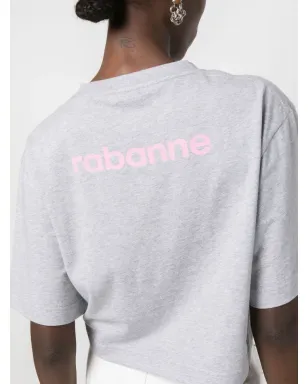 Rabanne ロゴプリント クロップドTシャツ - サムネイル5