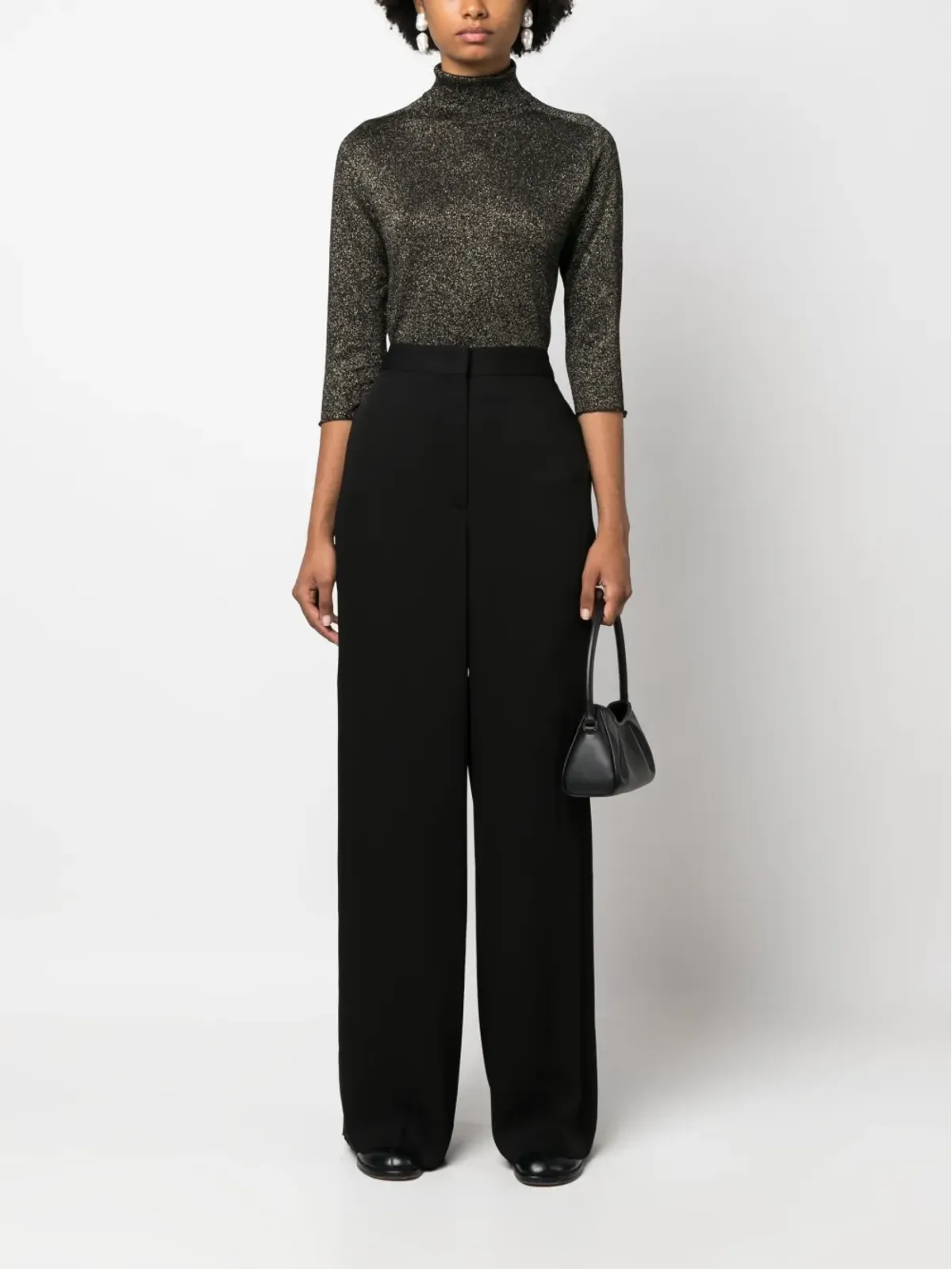 Fabiana Filippi high-waisted palazzo trousers - Black - 画像2
