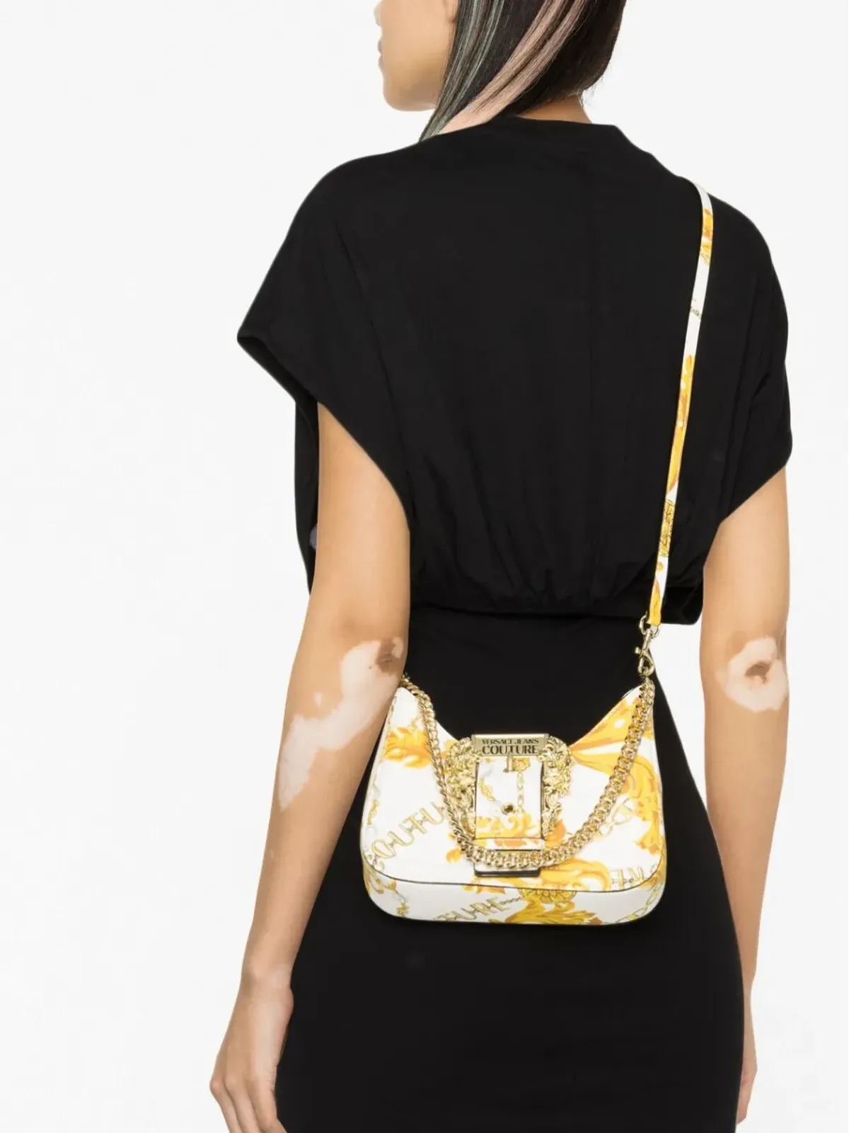 Versace Jeans Couture Chain Couture フェイクレザー ショルダーバッグ - ホワイト - 画像3