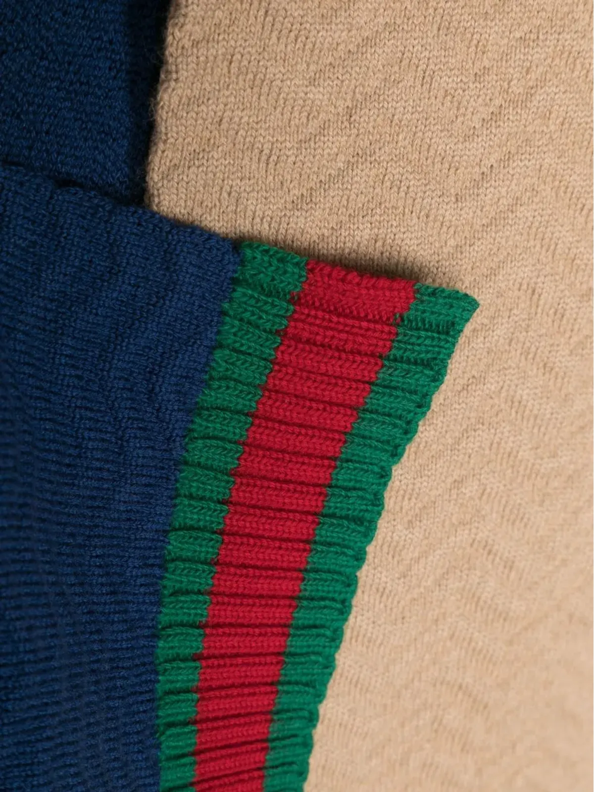 Gucci Kids ウェブストライプ編みウールスカーフ - 画像3
