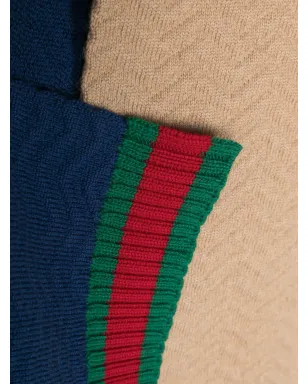 Gucci Kids ウェブストライプ編みウールスカーフ - サムネイル3