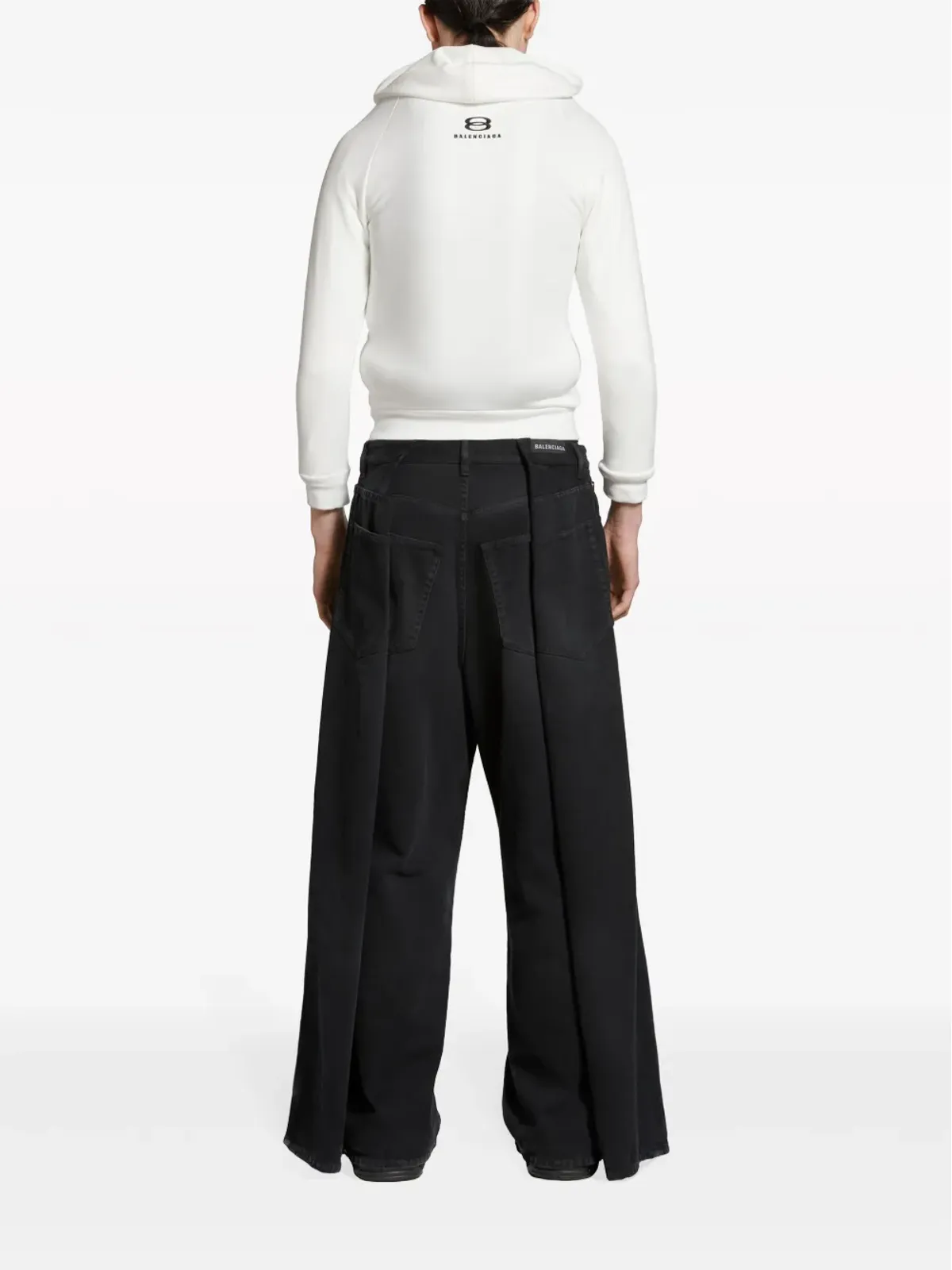 Balenciaga プリーツディテールのワイドレッグデニム - 画像4