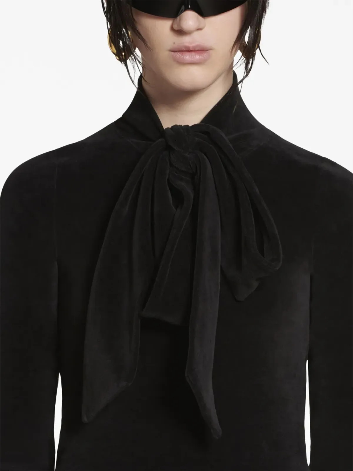 Balenciaga スカーフディテール ベルベットトップ - 画像5