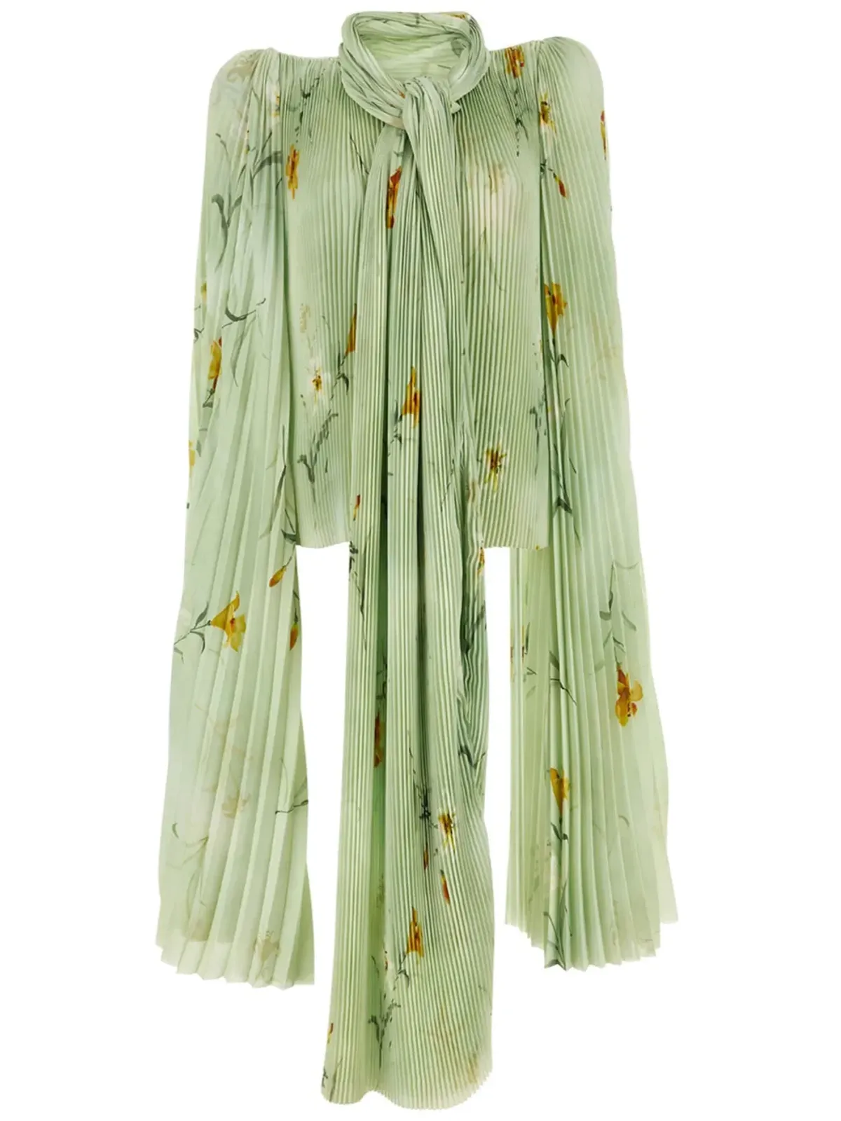Balenciaga 花柄プリント プリーツ ブラウス - 画像1
