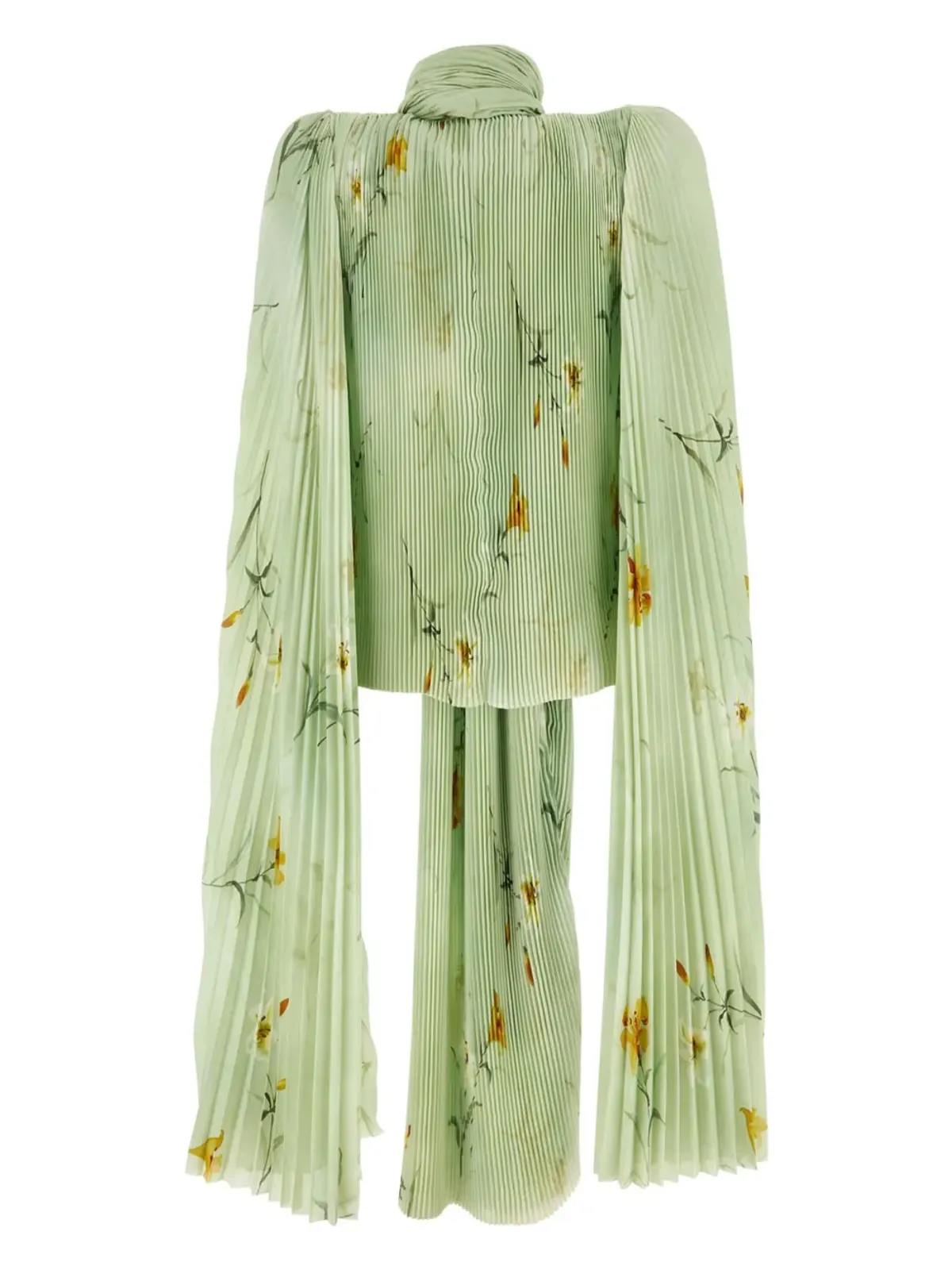 Balenciaga 花柄プリント プリーツ ブラウス - 画像2