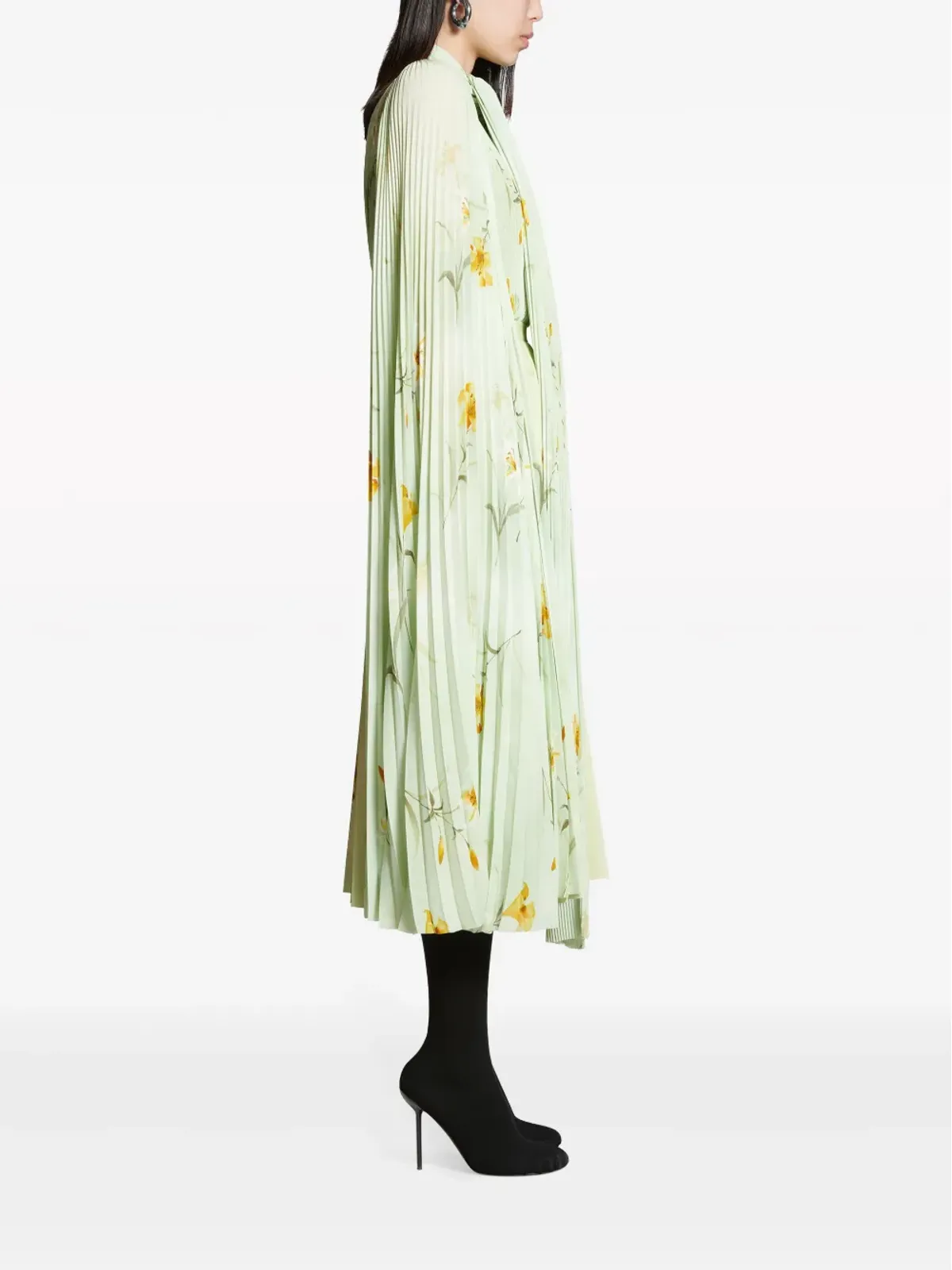Balenciaga 花柄プリント プリーツ ブラウス - 画像3