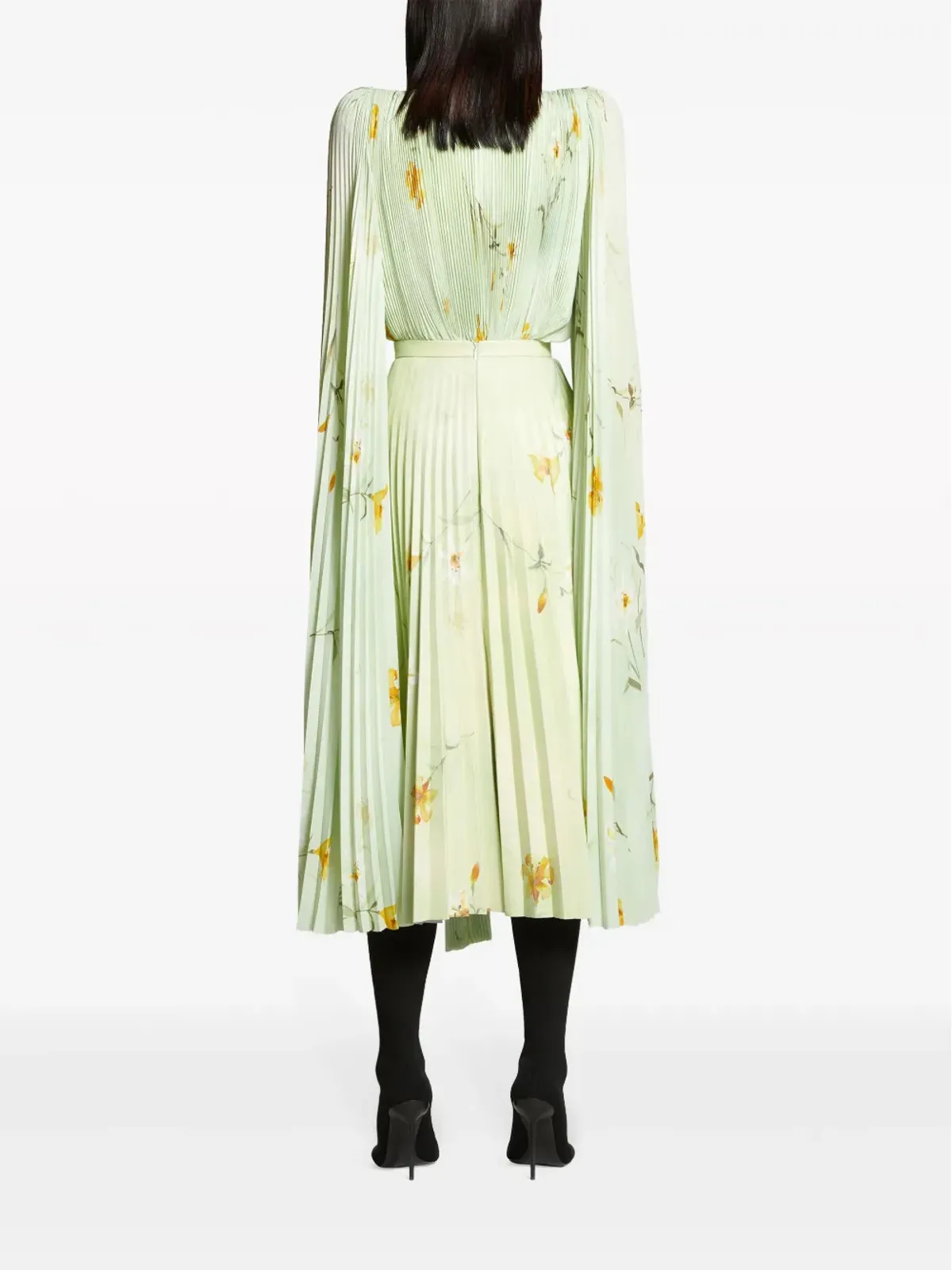 Balenciaga 花柄プリント プリーツ ブラウス - 画像4