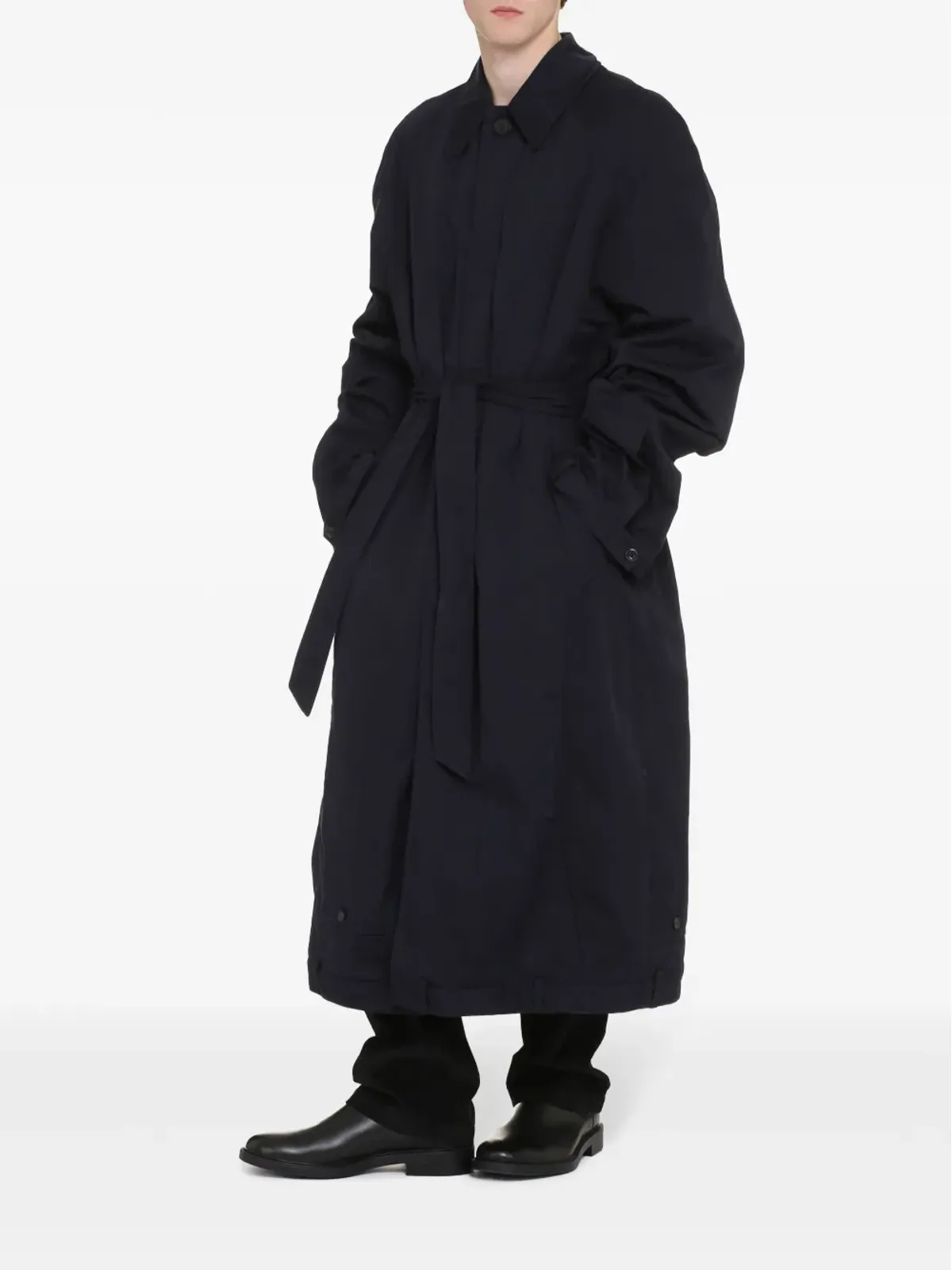 Balenciaga デコンストラクテッド コットン ロングコート - 画像2