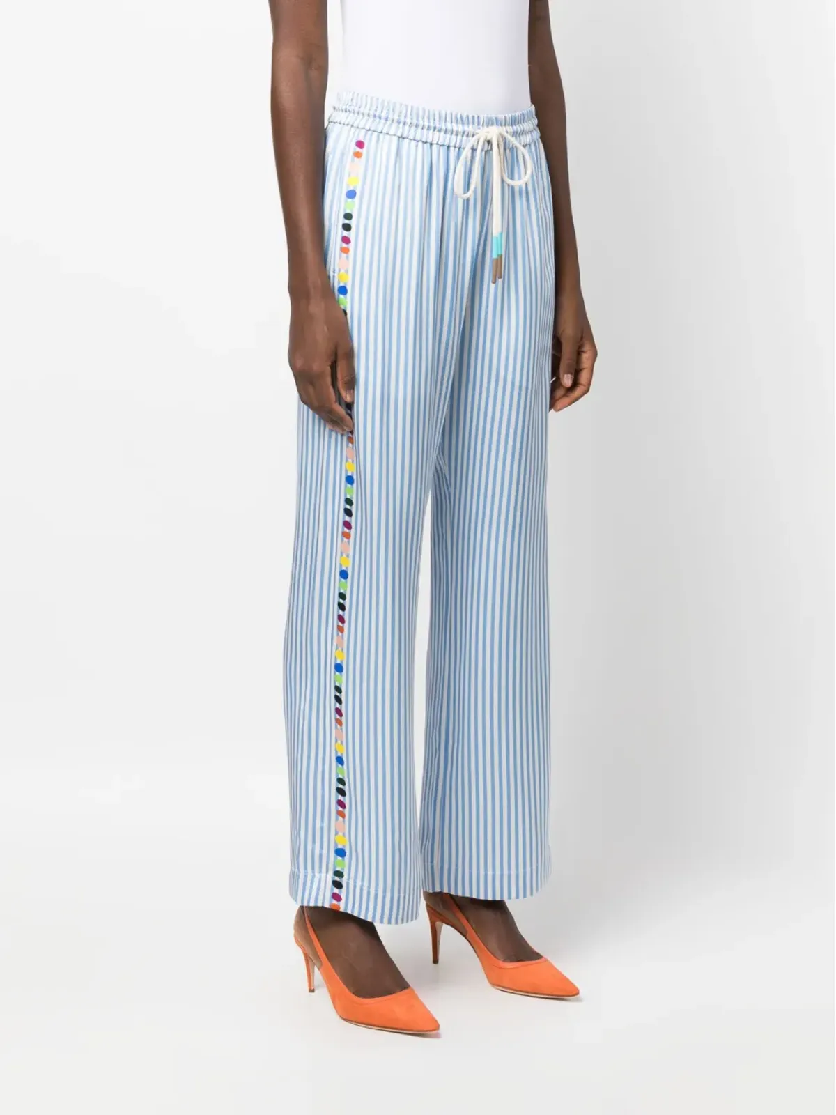 Mira Mikati x Javier Calleja ストライプ柄サテンパンツ - 画像3