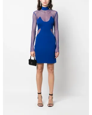 TOM FORD クレープ×メッシュパネル ミニドレス - サムネイル2