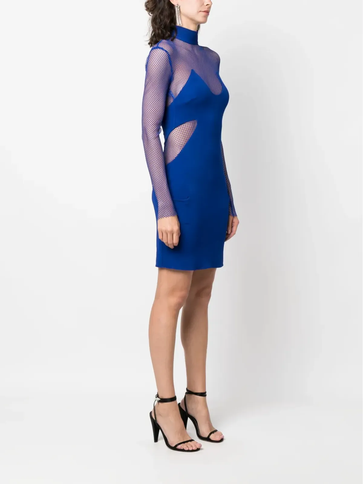 TOM FORD クレープ×メッシュパネル ミニドレス - 画像3
