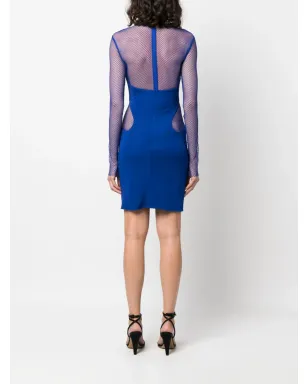 TOM FORD クレープ×メッシュパネル ミニドレス - サムネイル4