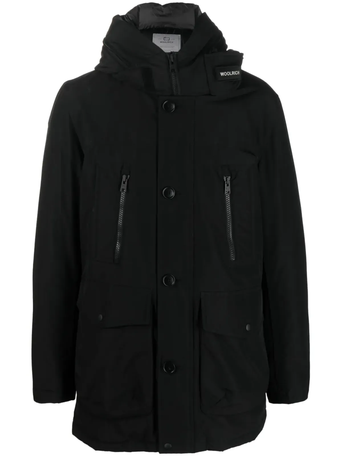 Woolrich パッド入りフード付きコート - ブラック - 画像1