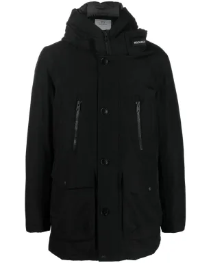 Woolrich パッド入りフード付きコート - ブラック - サムネイル1