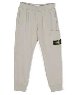Stone Island Junior Compassモチーフ コットン トラックパンツ - グレー - サムネイル1