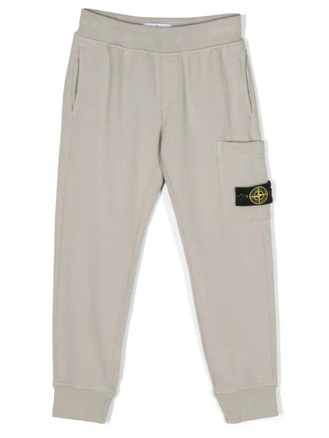 Stone Island Junior Stone Island Junior Compassモチーフ コットン トラックパンツ - グレーの商品画像