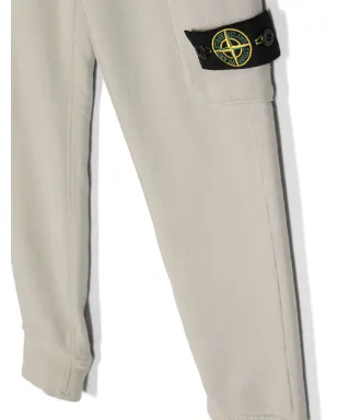 Stone Island Junior Compassモチーフ コットン トラックパンツ - グレー - サムネイル3