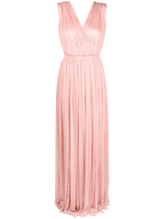 PNK PNK pleated floor-length silk dressの商品画像
