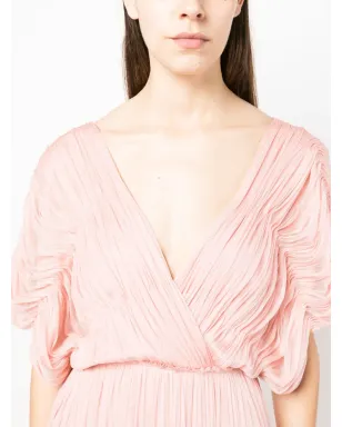 PNK pleated floor-length silk dress - サムネイル5
