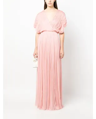 PNK pleated floor-length silk dress - サムネイル2