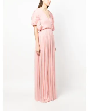 PNK pleated floor-length silk dress - サムネイル3