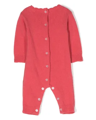 Patachou patterned intarsia-knit logo-embroidered romper - Pink - サムネイル2