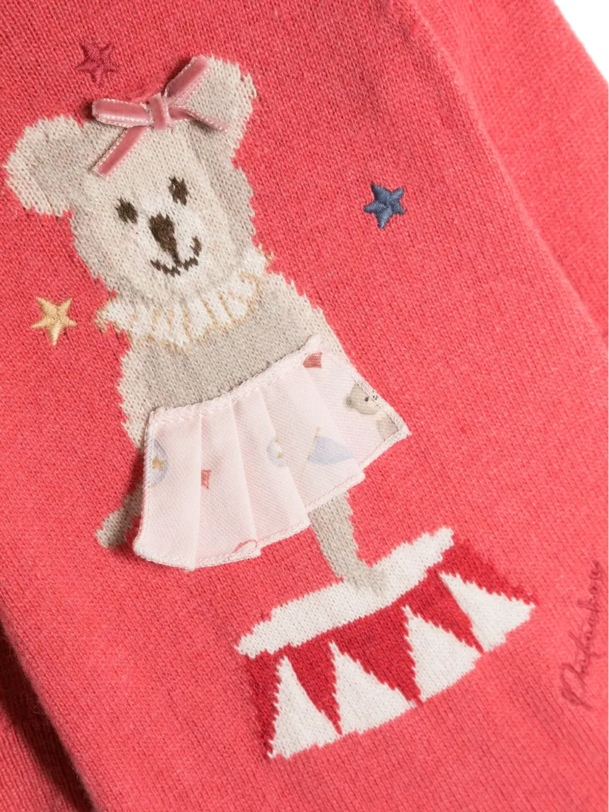 Patachou patterned intarsia-knit logo-embroidered romper - Pink - 画像3