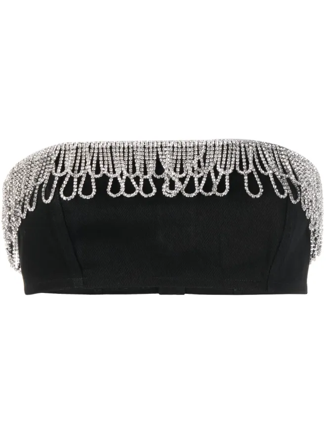 ROTATE BIRGER CHRISTENSEN ROTATE BIRGER CHRISTENSEN クリスタル装飾のバンドゥトップの商品画像