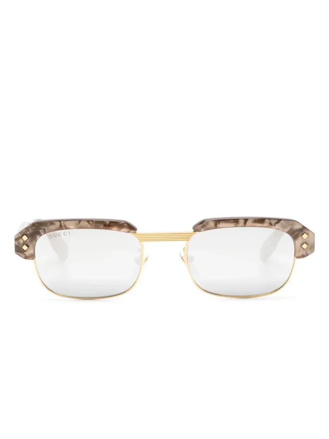 Gucci Eyewear Gucci Eyewear ロゴ入り長方形フレーム サングラスの商品画像
