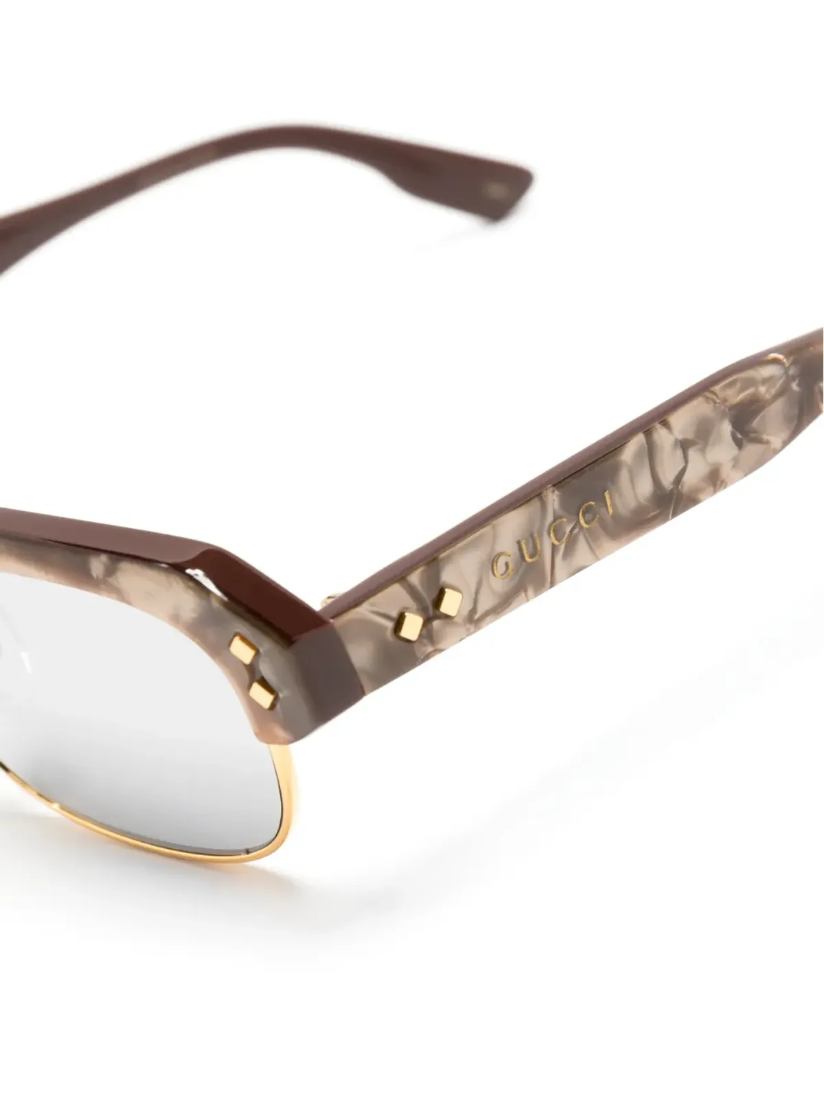 Gucci Eyewear ロゴ入り長方形フレーム サングラス - 画像3