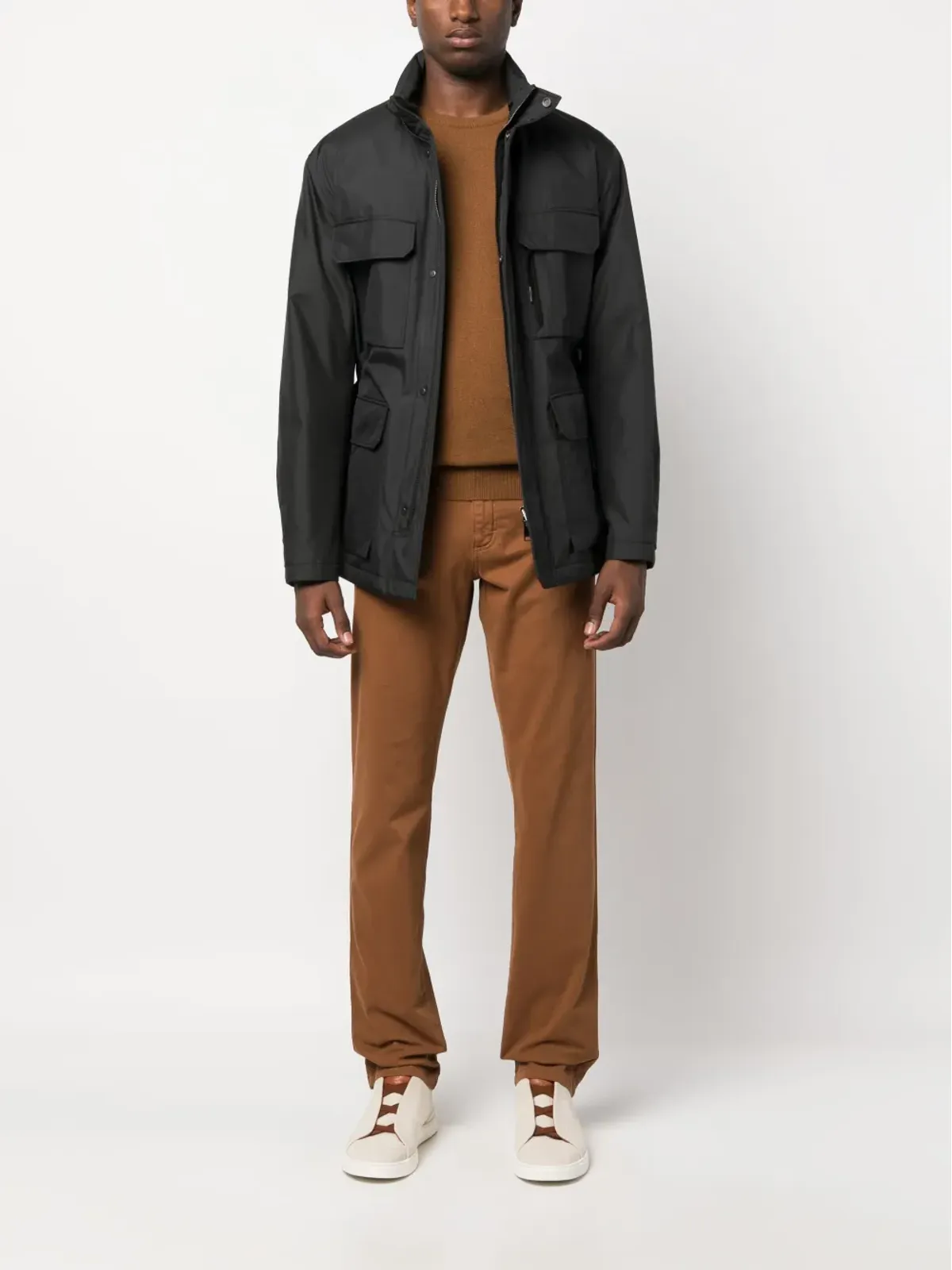Zegna ロッチア ミッドライズ ストレートパンツ - ブラウン - 画像2