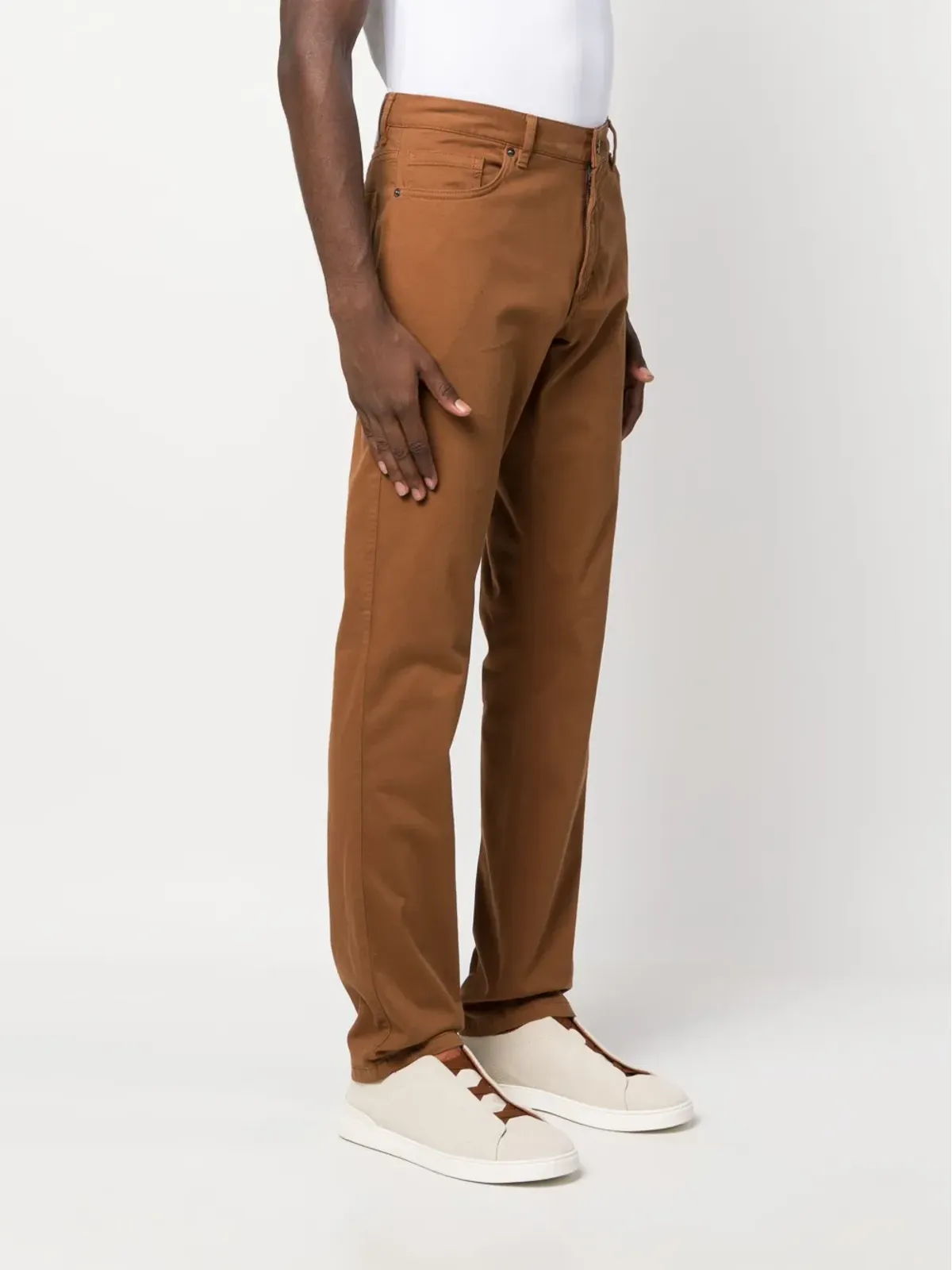 Zegna ロッチア ミッドライズ ストレートパンツ - ブラウン - 画像3