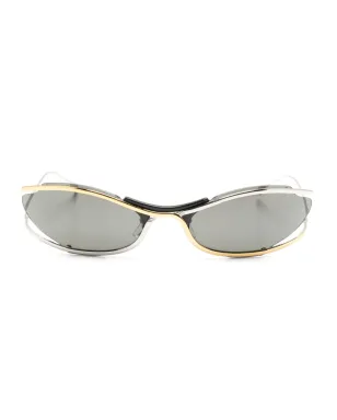 Gucci Eyewear ロゴ刻印オーバルフレームサングラス - サムネイル1