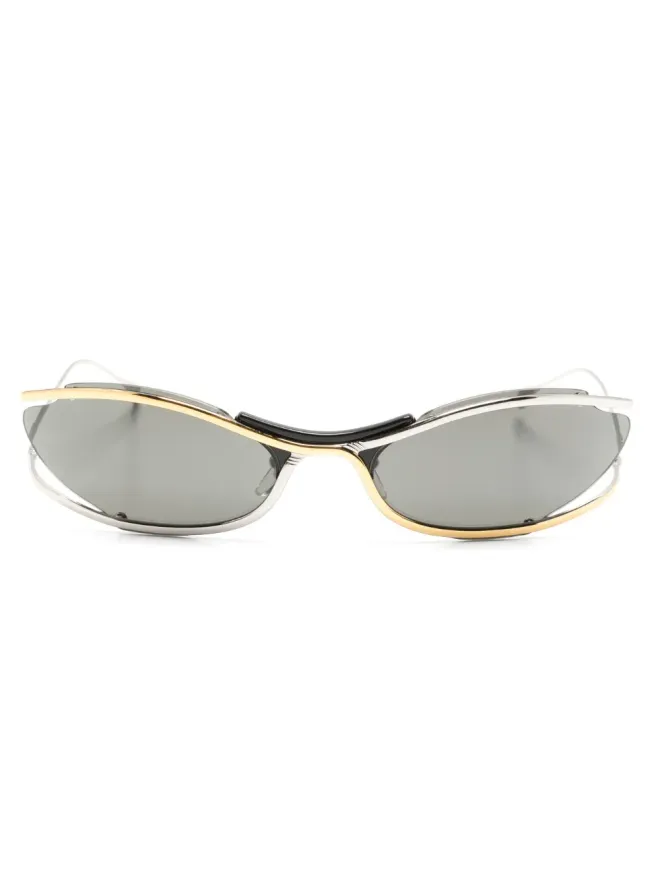 Gucci Eyewear Gucci Eyewear ロゴ刻印オーバルフレームサングラスの商品画像