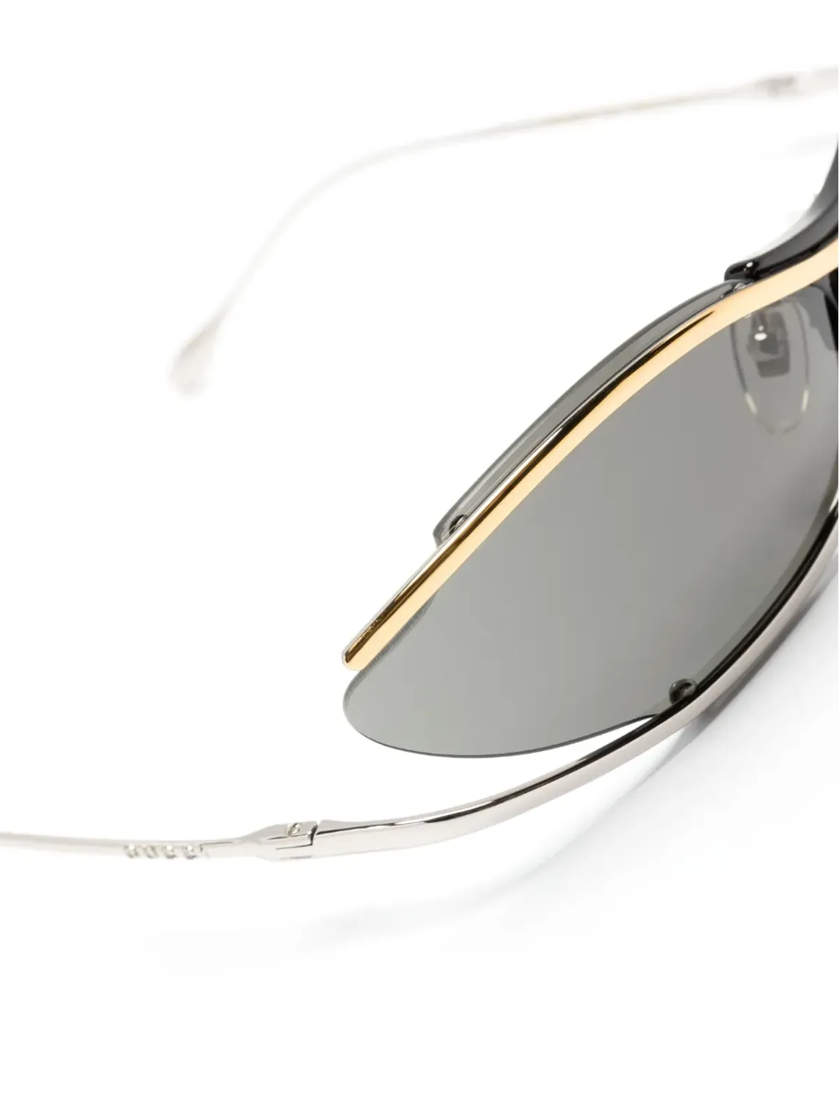 Gucci Eyewear ロゴ刻印オーバルフレームサングラス - 画像3