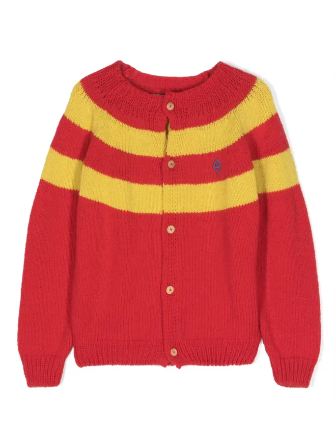 The Animals Observatory The Animals Observatory トゥーカン柄ストライプ ウールカーディガンの商品画像