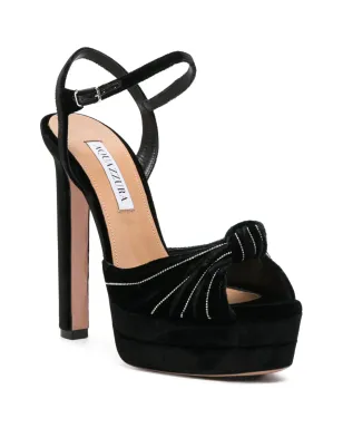 Aquazzura アトリエ Plateau ベルベットパンプス ブラック - サムネイル2